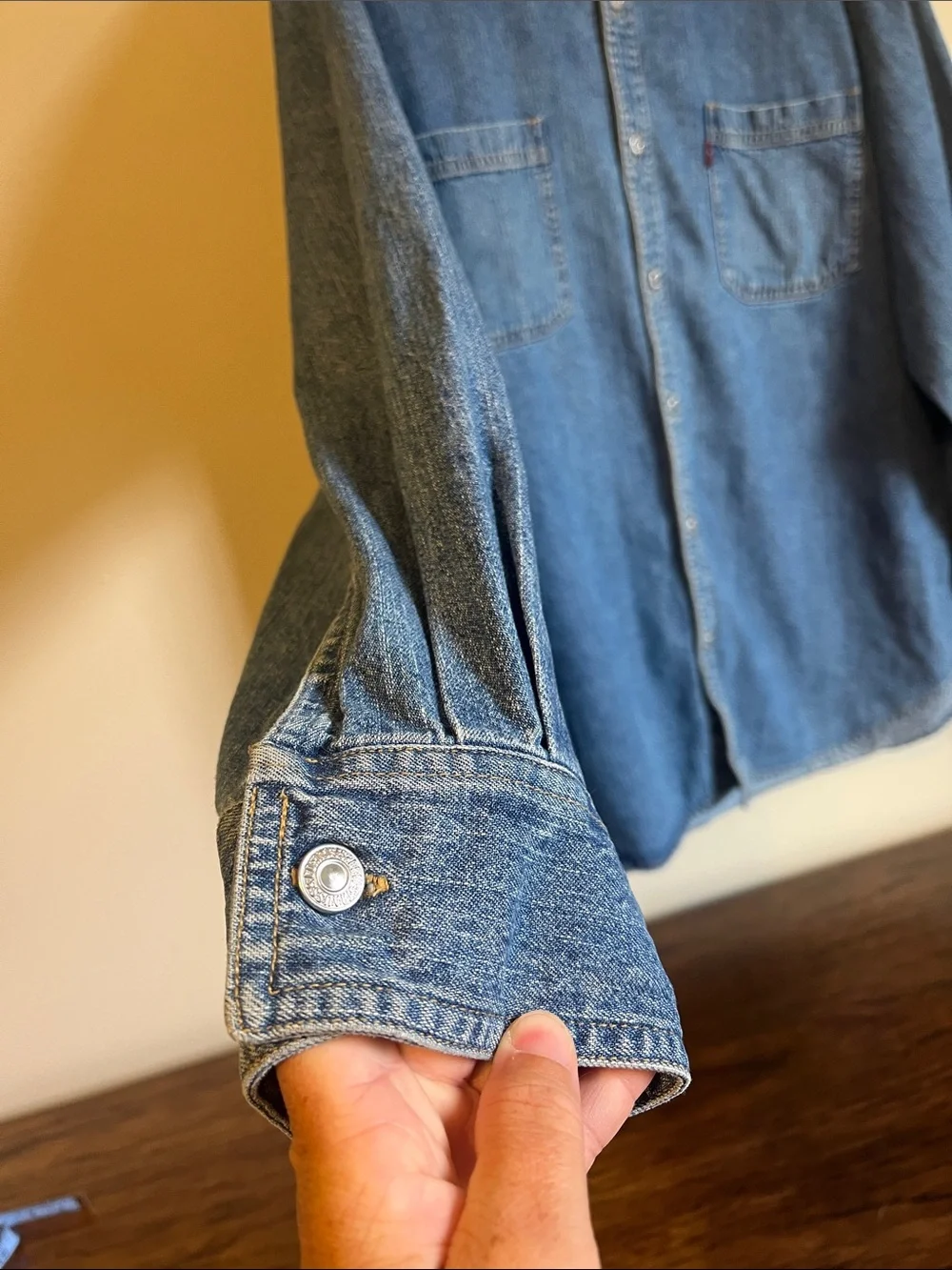 Vintage 90’s Men’s Levi's Red Tag Authentic Jeanswear denim button-down shirt.